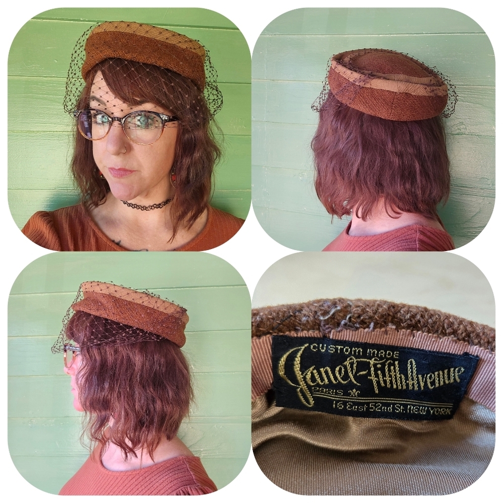 Vintage Brown Pill Box Hat